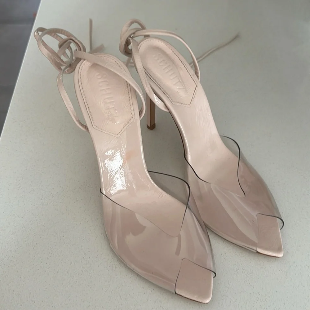Schutz Desta Heel Revolve in Rose Nude size 8 NWOT